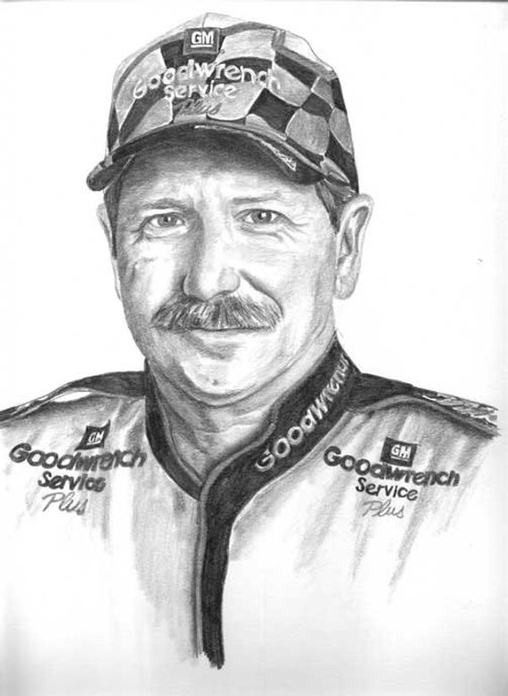 570x780 dale earnhardt pencil portrait drawing illustrated - Dale Earnhardt Drawing
