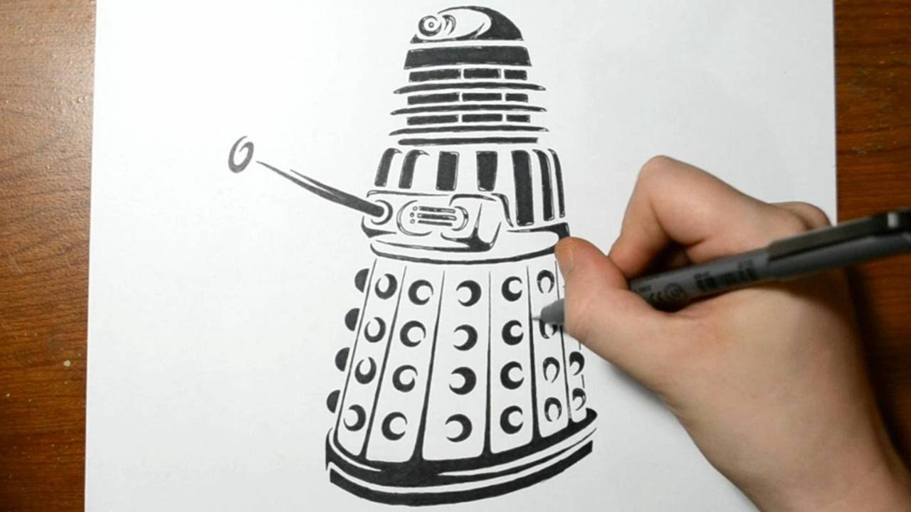 1280x720 drawing a dalek from dr who - Dalek Drawing