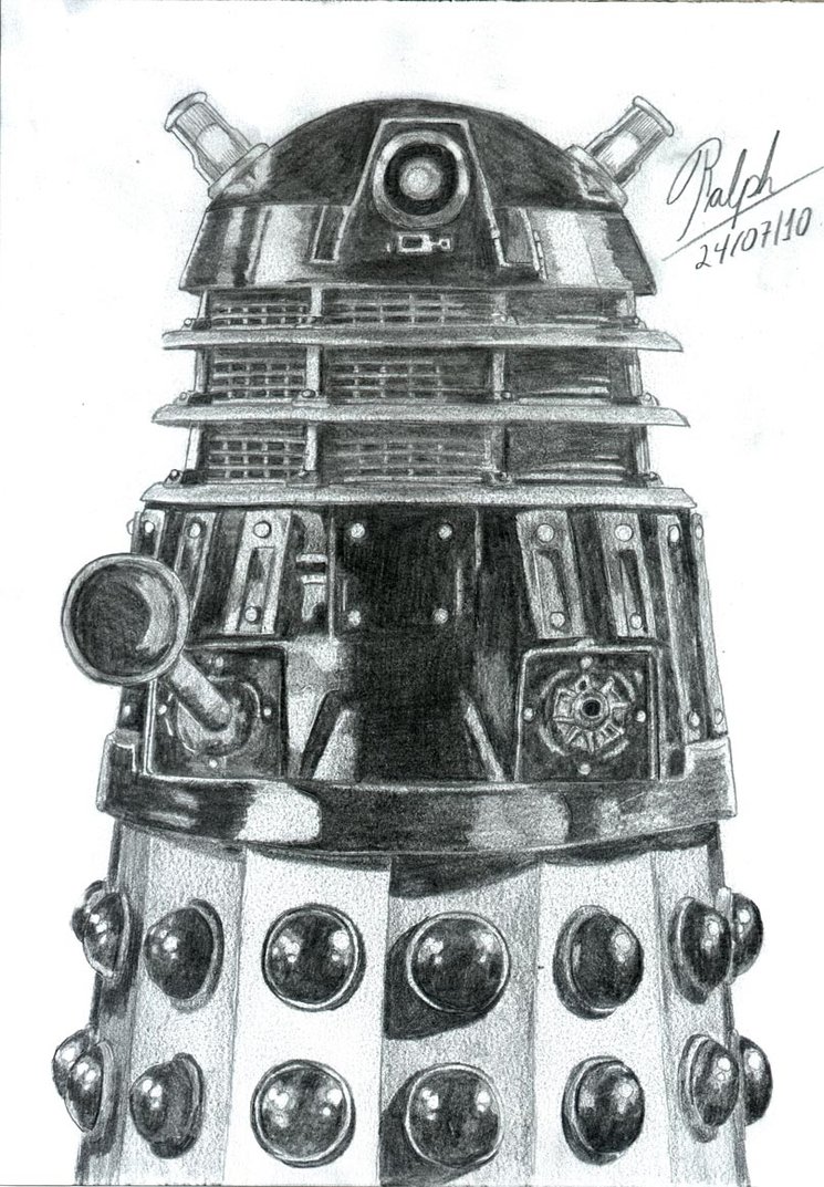 745x1073 dalek drawing, pencil, sketch, colorful, realistic art images - Dalek Drawing