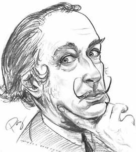 270x300 salvador dali portrait graphite original drawing ebay - Dali Drawings