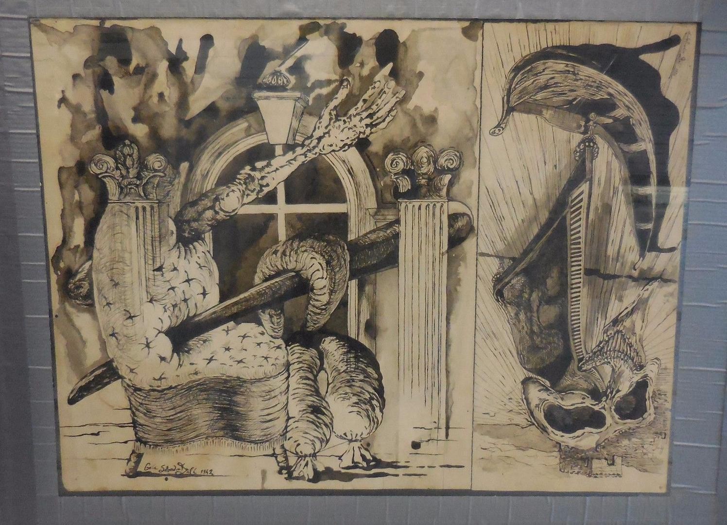 1496x1080 salvador dali pen ink companion drawings original - Dali Drawings