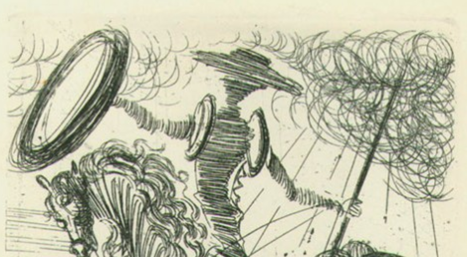 1526x840 salvador sketches five spanish immortals cervantes, don - Dali Drawings