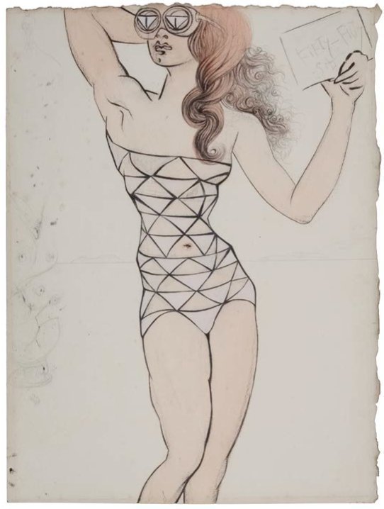 542x718 the strange and beautiful fashion drawings of salvador dali huffpost - Dali Drawings