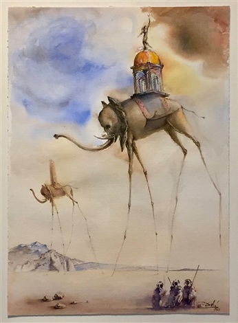 346x470 Elephant Spatiaux - Dali Elephant Drawing