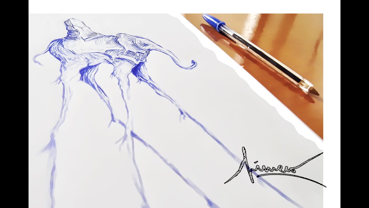 1280x720 How To Draw Salvador Elephant Surrealism Ballpoint - Dali Elephant Drawing