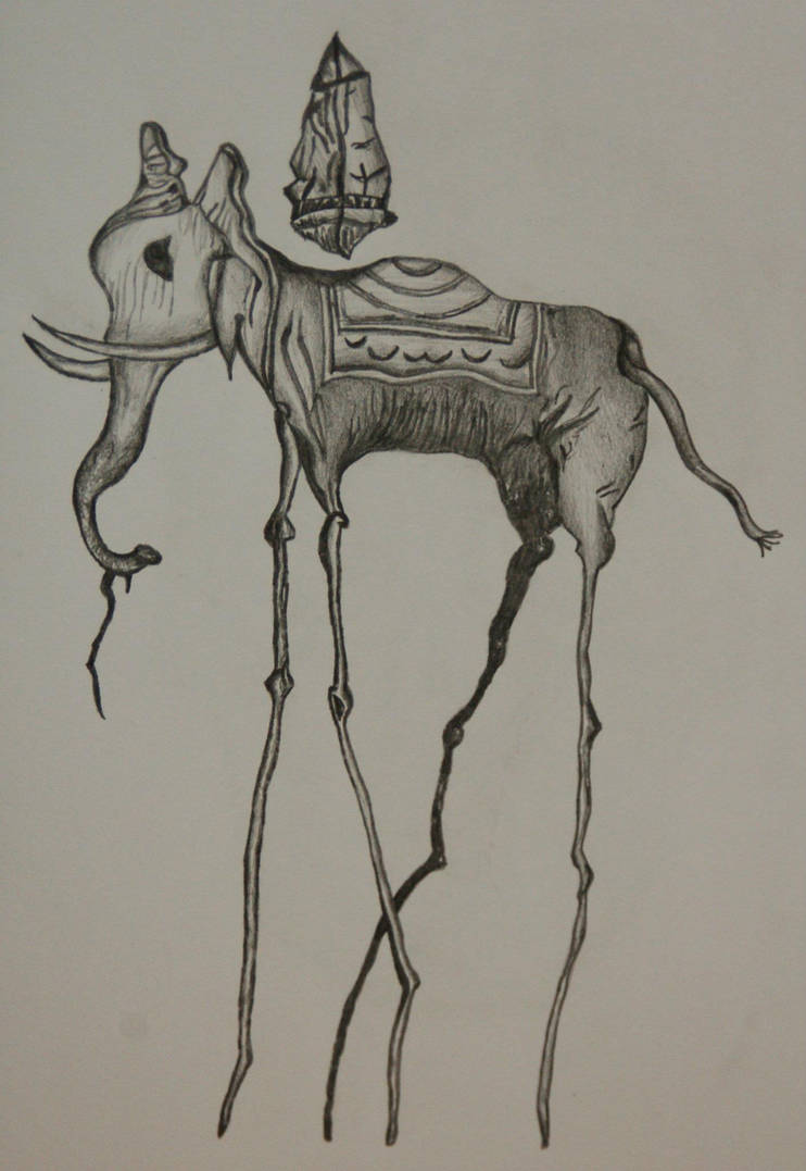 742x1077 dali elephant drawing - Dali Elephant Drawing