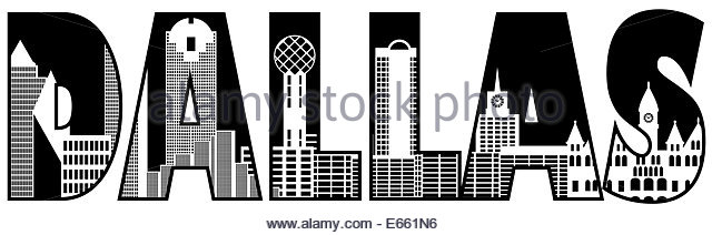 640x212 dallas clipart group with items - Dallas Skyline Drawing