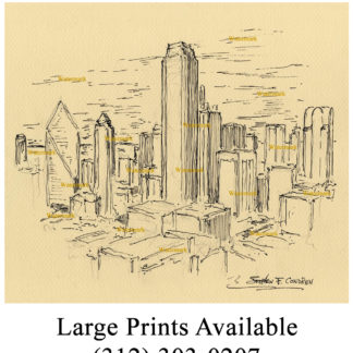 324x324 Dallas Downtown - Dallas Skyline Pencil Drawing
