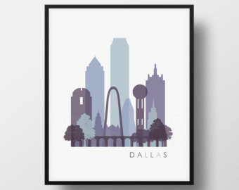 340x270 Dallas Skyline Etsy - Dallas Skyline Pencil Drawing