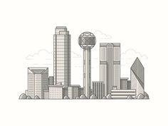 236x177 Best Texas Cityscapes Images Art Photography, Dallas Skyline - Dallas Skyline Pencil Drawing