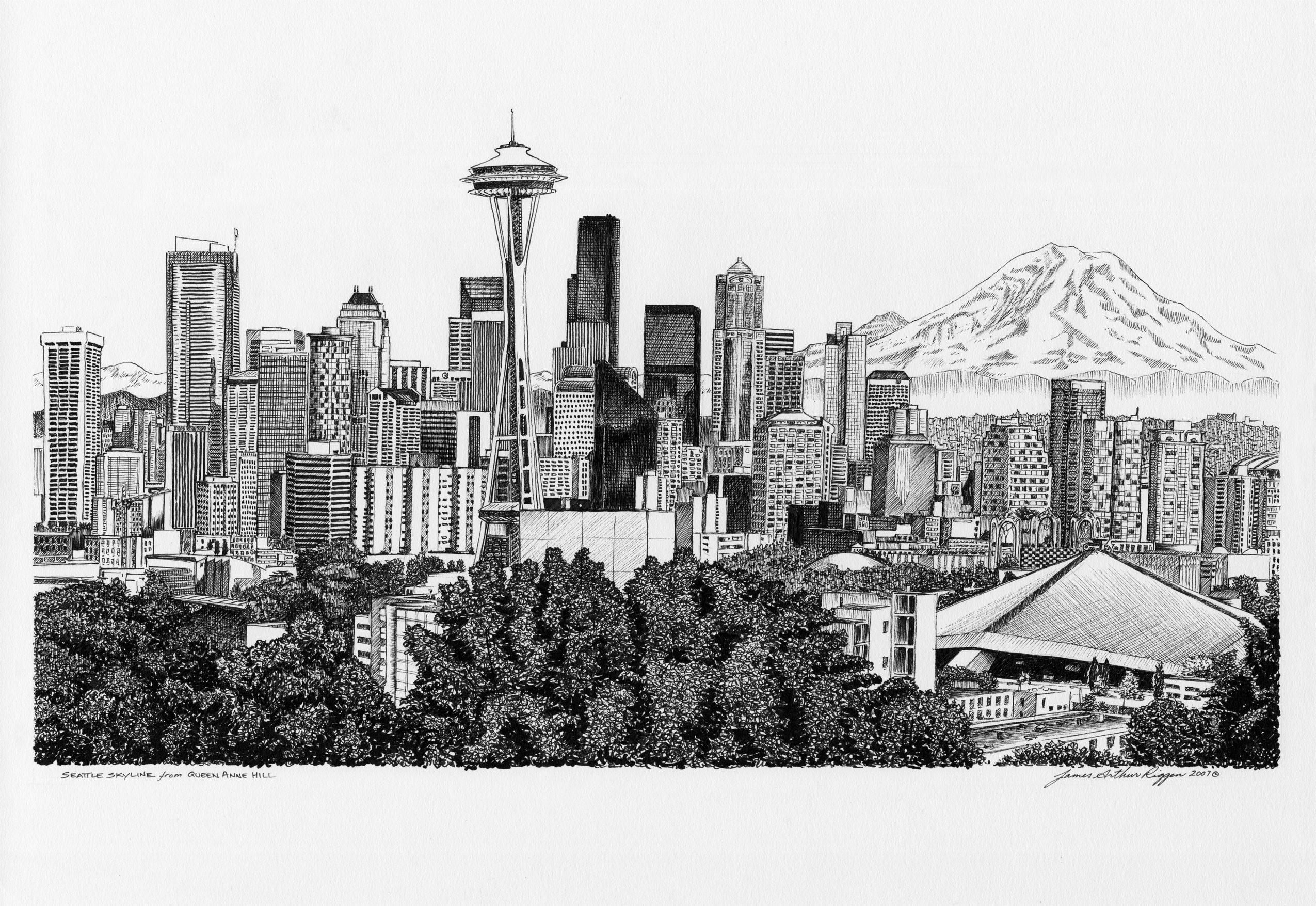 2550x1755 seattle skyline drawing i am rep'in seattle the pnw seattle - Dallas Skyline Pencil Drawing
