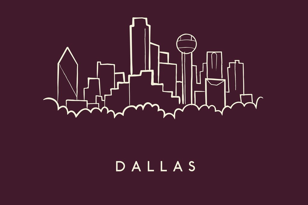 1024x683 Dallas City Skyline Pencil Sketch Art Print Poster Inch - Dallas Skyline Pencil Drawing