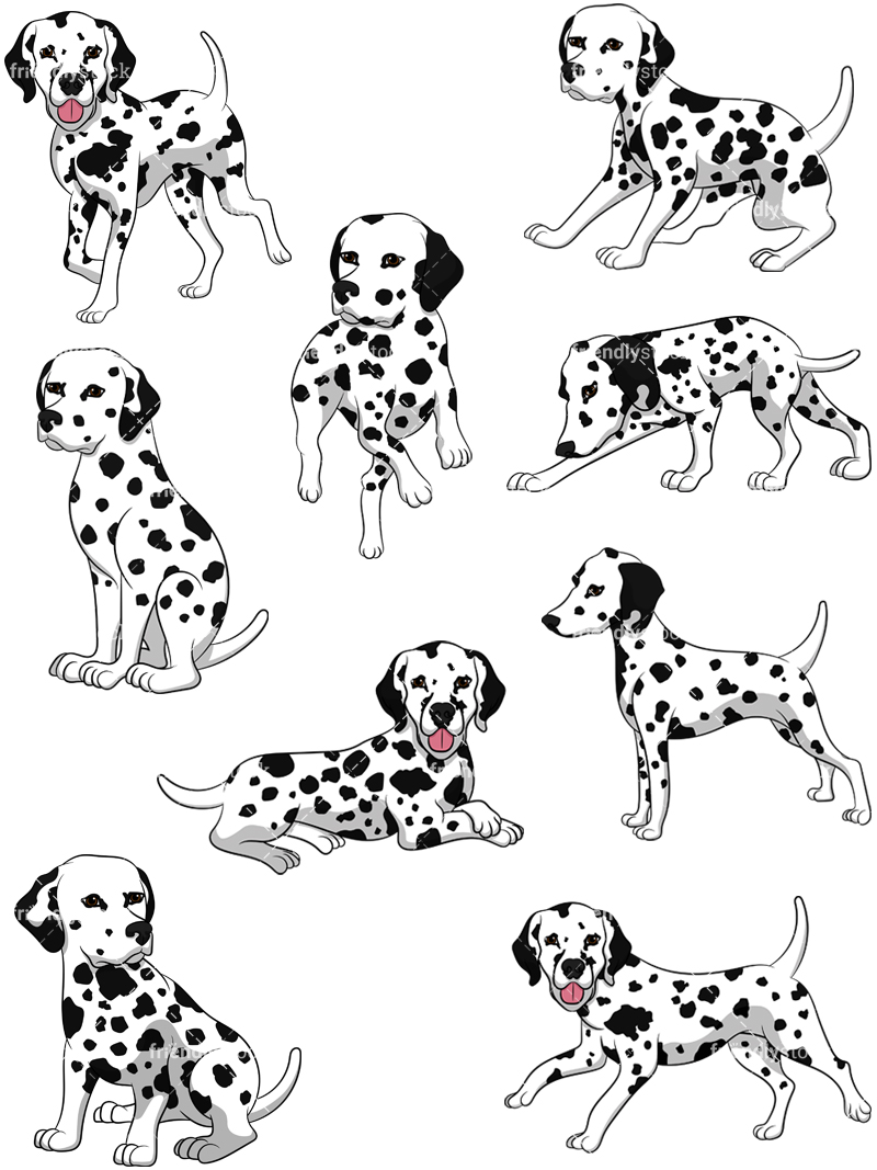 800x1067 dalmatian dogs cartoon vector clipart - Dalmatian Dog Drawing