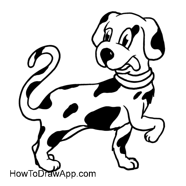 600x600 learn how to draw a dalmatian puppy step - Dalmatian Dog Drawing