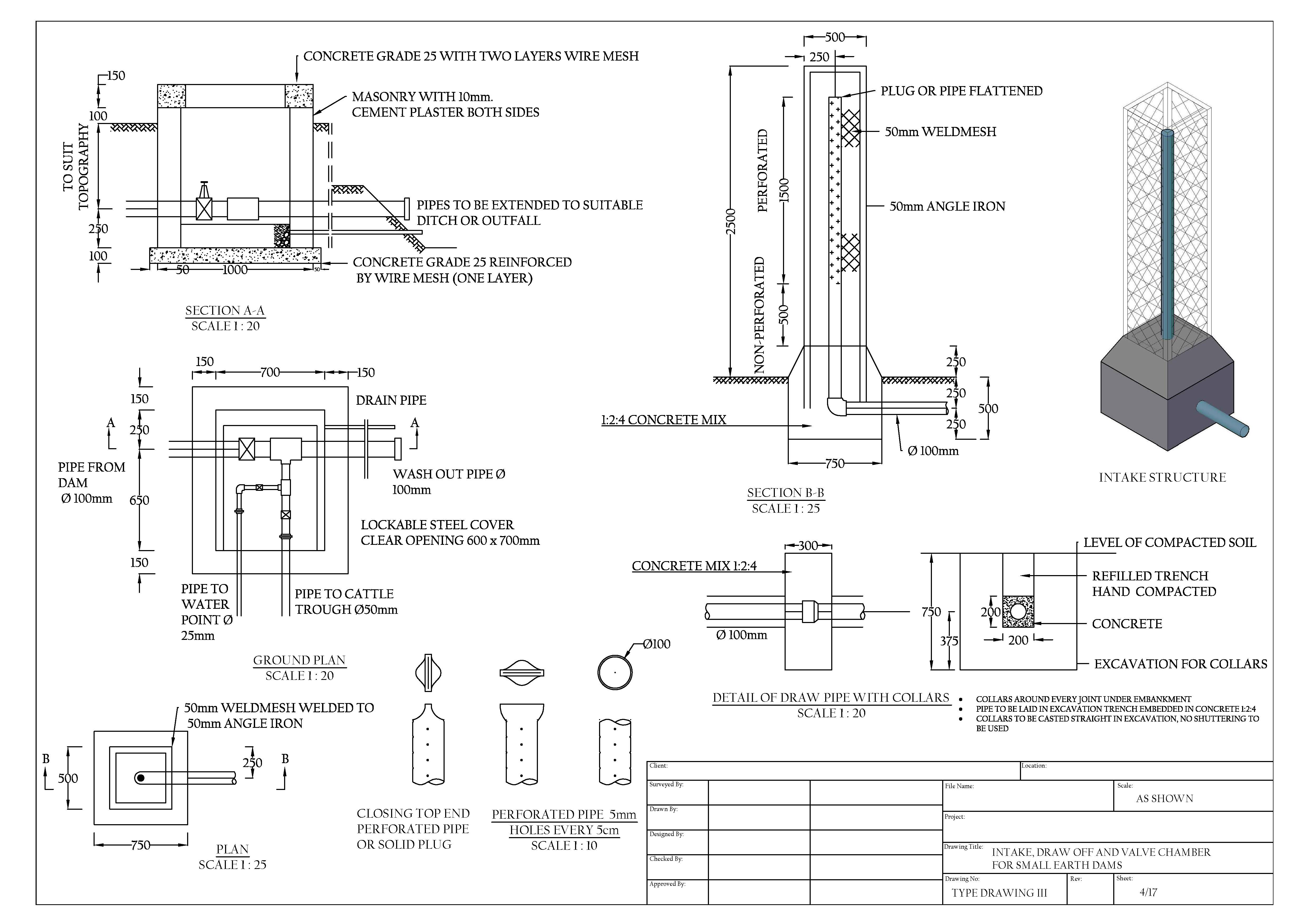 4963x3509 practice manual for small dams, pans and other water conservation - Dam Drawing