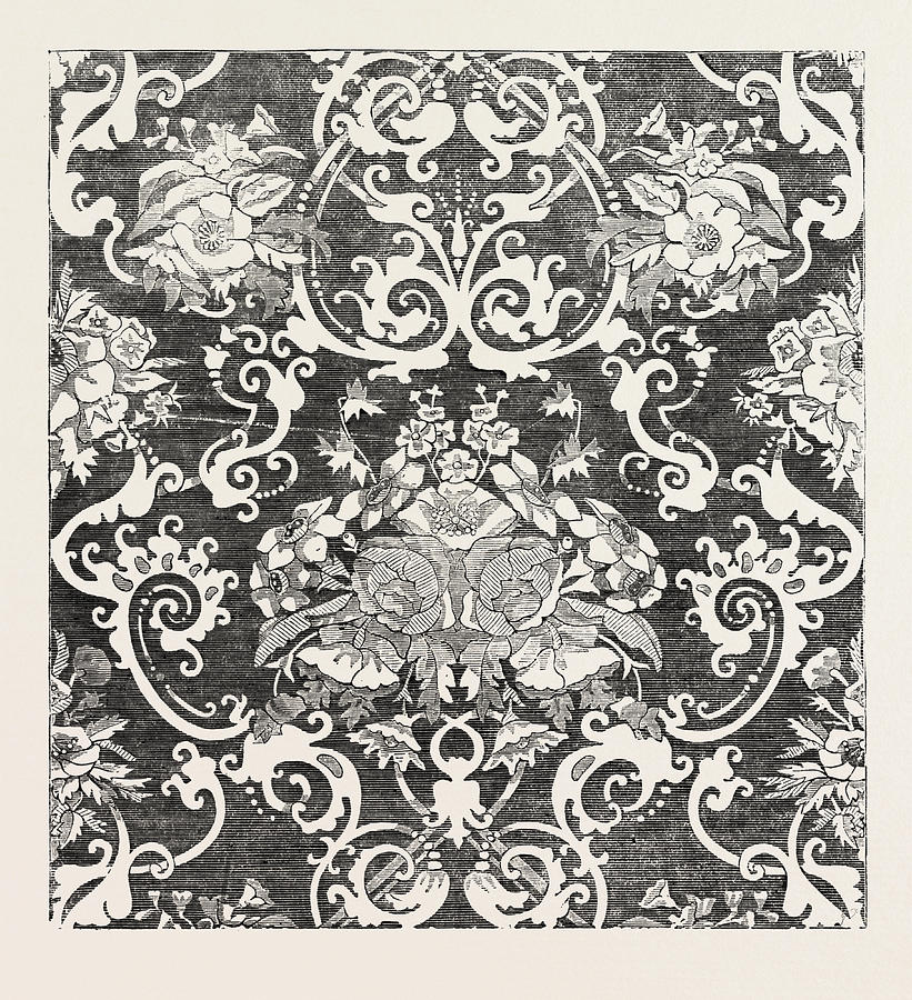 821x900 Silk And Worsted Damask Drawing - Damask Drawing