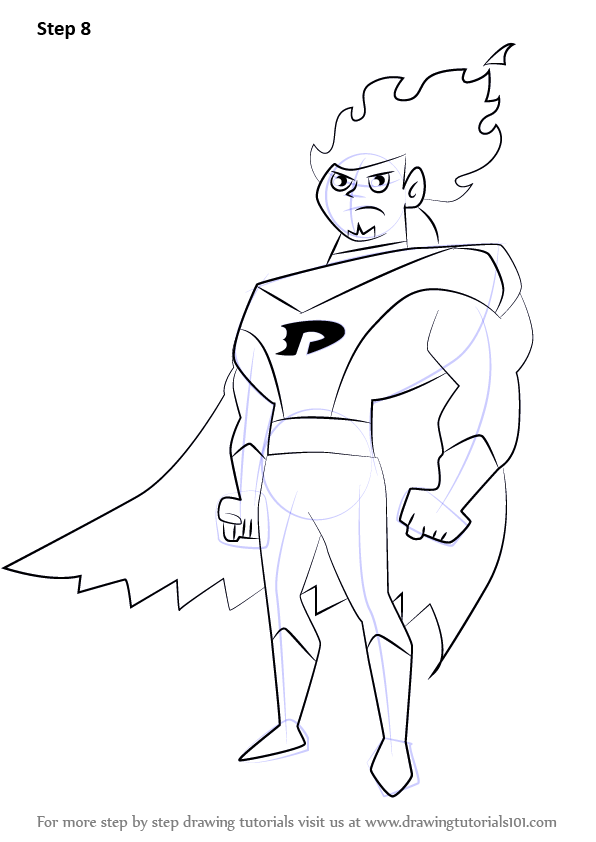 596x842 Learn How To Draw Dan Phantom From Danny Phantom - Dan Drawing