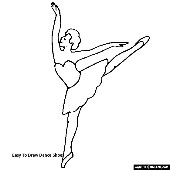 560x560 easy to draw dance shoes ballet dancers drawing - Dance Drawing