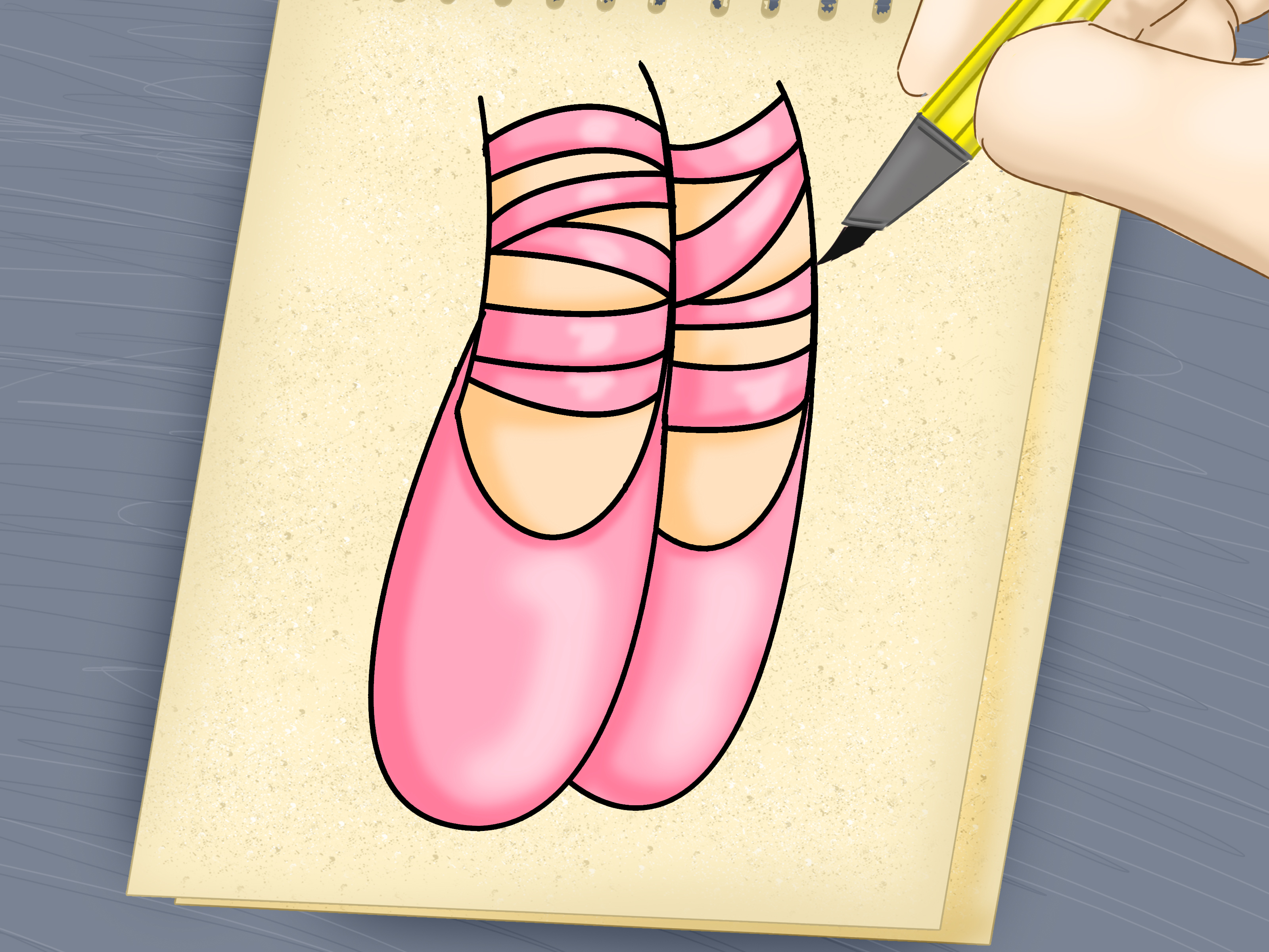3200x2400 easy ways to draw ballet slippers - Dance Shoes Drawing