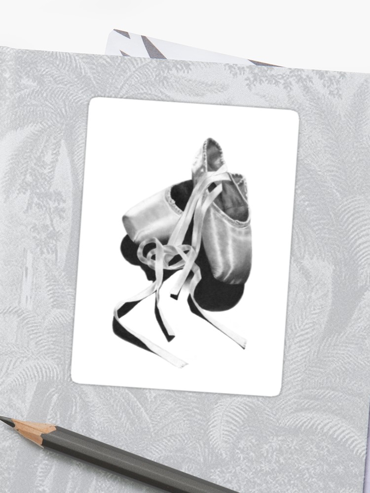 750x1000 Ballet Dance Shoes Sticker - Dance Shoes Drawing