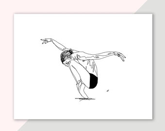 340x270 Ballerina Line Art Etsy - Dancer Line Drawing