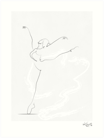 413x549 essence' dancer line drawing art prints - Dancer Line Drawing