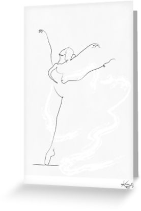 277x415 essence' dancer line drawing greeting cards - Dancer Line Drawing