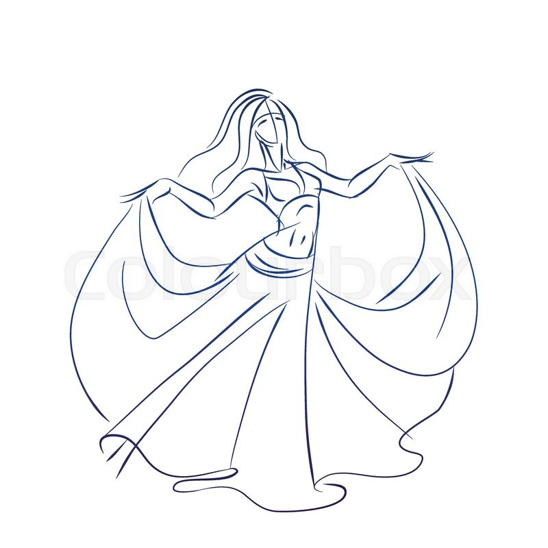 800x800 Line Ink Style Sketch Figure Gesture Stock Vector Colourbox - Dancer Line Drawing