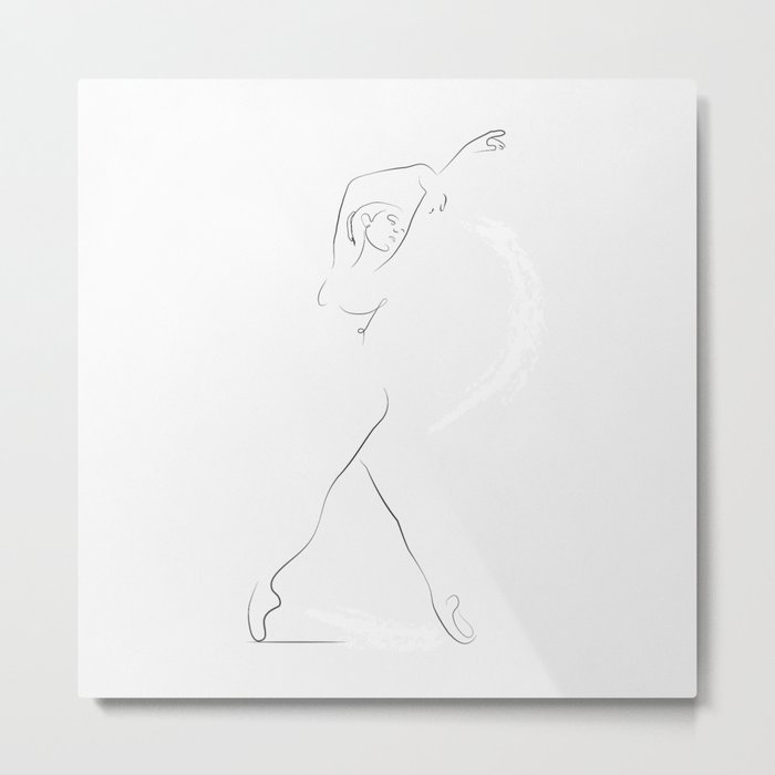 700x700 reminisce', dancer line drawing metal print - Dancer Line Drawing