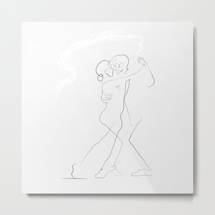 700x700 tango i' dancer line drawing metal print - Dancer Line Drawing