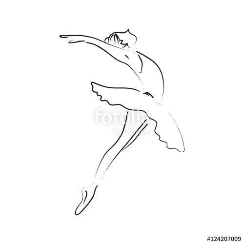 500x500 abstract line art ballerina dancer performance classical dance - Dancer Line Drawing