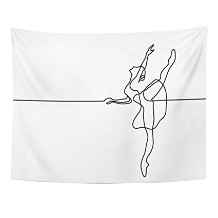 425x425 Tompop Tapestry Artist Continuous Line Drawing Ballet - Dancer Line Drawing