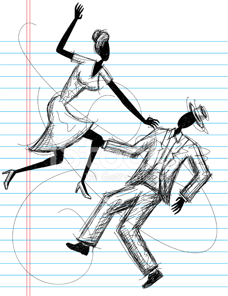 791x1024 dancing couple drawing stock vector - Dancing Couple Drawing