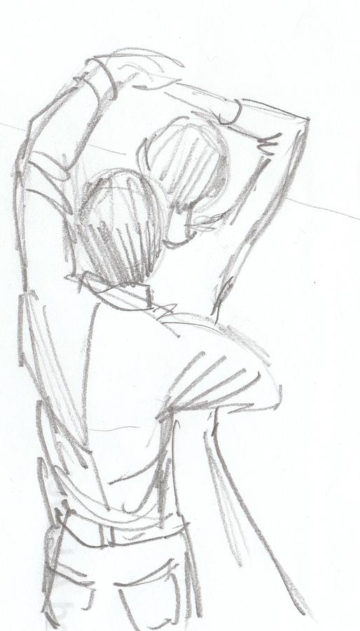 514x900 dancing couple pencil sketch drawing - Dancing Couple Drawing