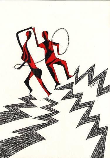 375x539 dancing couple drawing - Dancing Couple Drawing