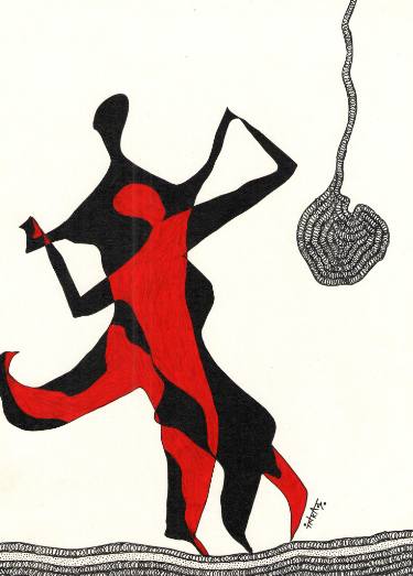 375x523 dancing couple drawing - Dancing Couple Drawing