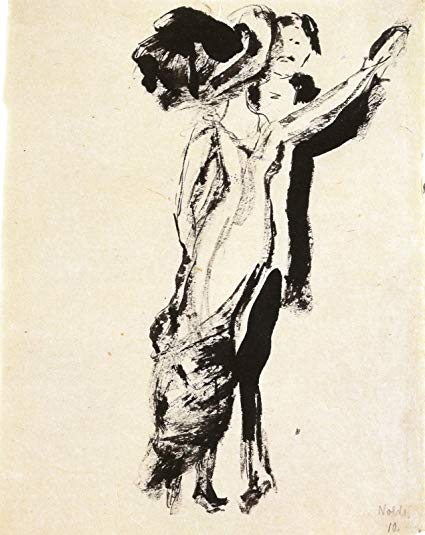 425x535 Aenx Emil Nolde - Dancing Couple Drawing