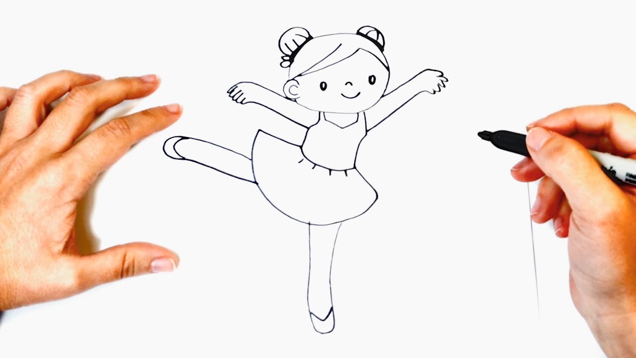 1280x720 How To Draw A Dancing Girl Dancer Girl Draw Tutorial - Dancing Drawing
