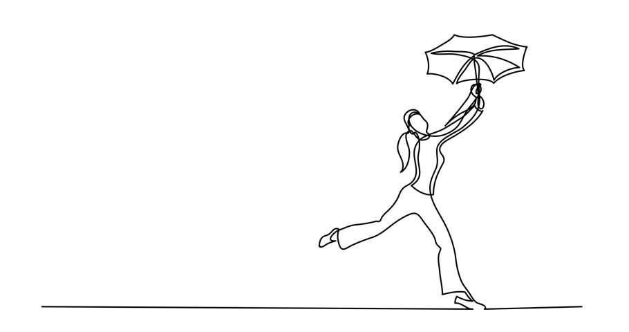 910x480 Self Drawing Animation Of Continuous Stock Footage Video - Dancing Drawing Animation