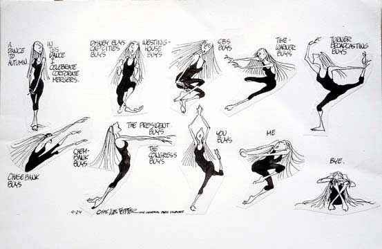 553x360 Animating Martha Graham Tom Moody - Dancing Drawing Animation