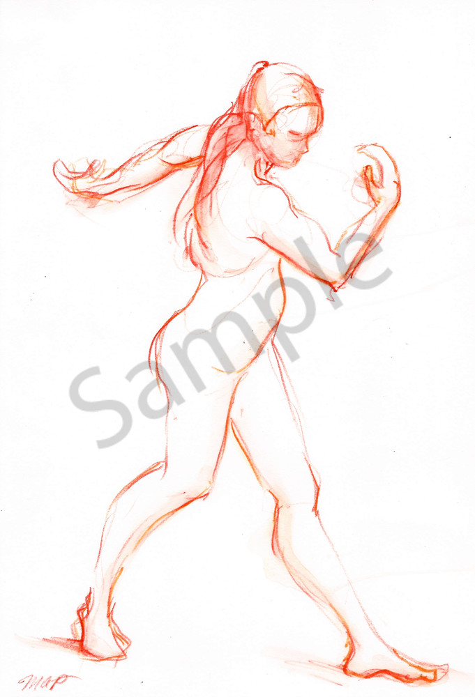 681x1000 Dancing Figure Fine Art Print - Dancing Figure Drawing