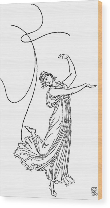 385x728 Dancing Figure Line Drawing Wood Print - Dancing Figure Drawing