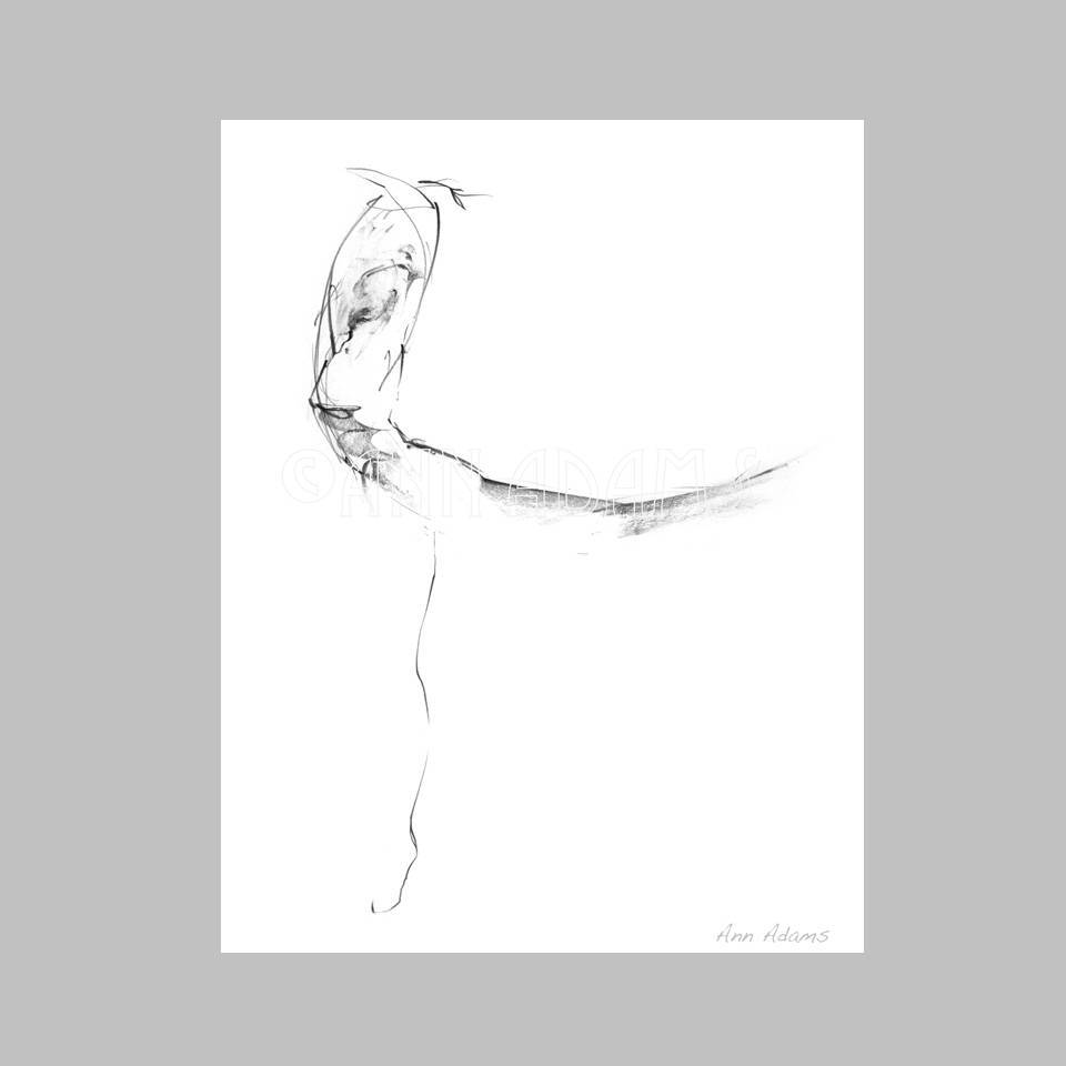 960x960 Abstract Dancing Figure Sketch Ann Adams Art - Dancing Figure Drawing