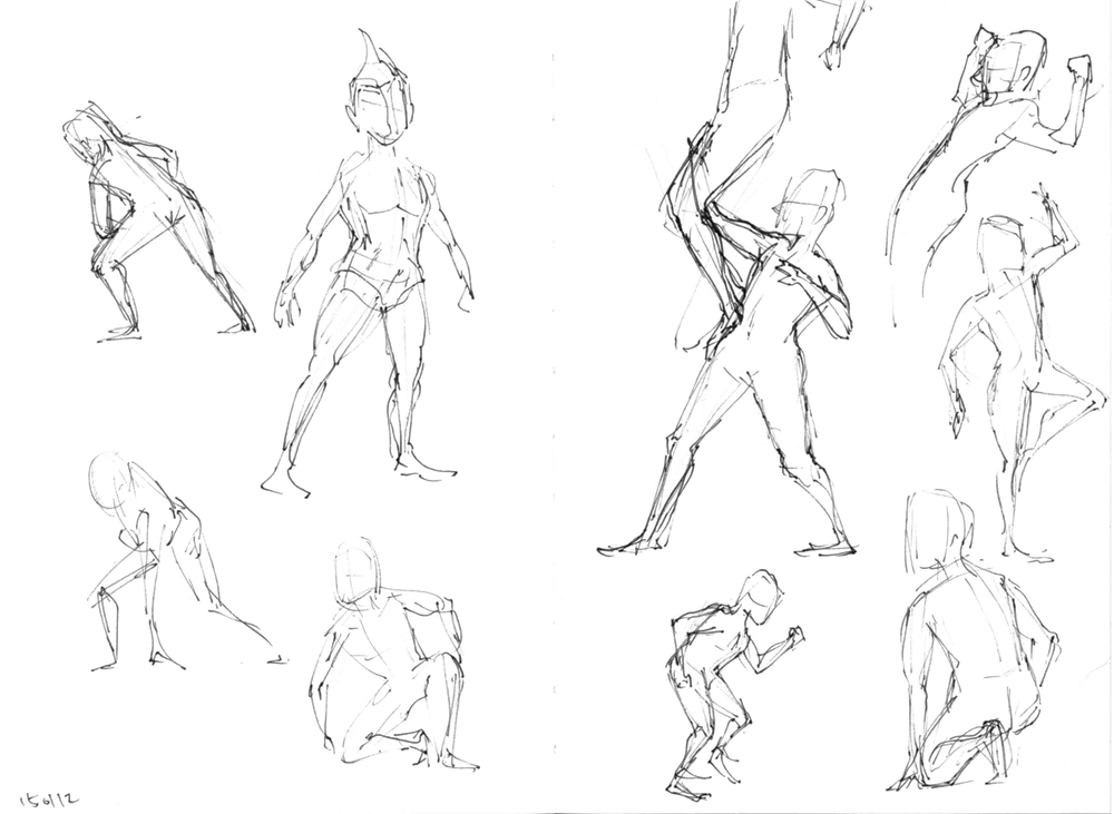 1000x731 jessica'sscatchbook figure drawings - Dancing Figure Drawing