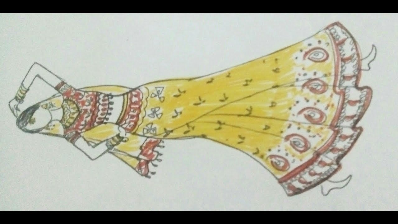 1280x720 How To Draw Indian Dancing Girl - Dancing Girl Drawing