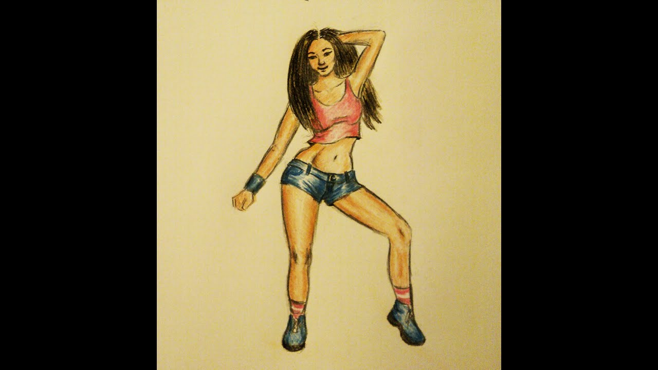 1280x720 How To Draw Dancing Girl - Dancing Girl Drawing