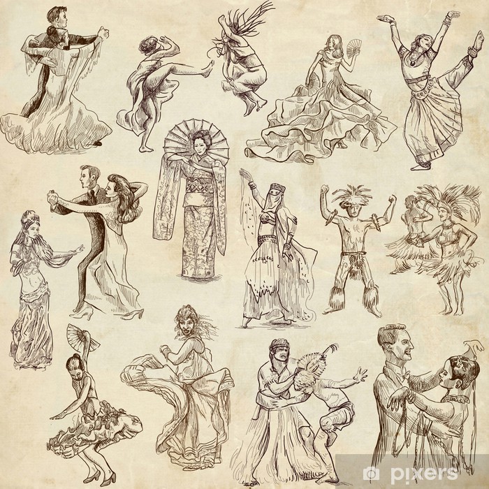 700x700 Dancing People Around The World - Dancing People Drawing