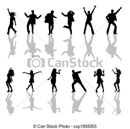 450x446 Dancing People Silhouettes - Dancing People Drawing