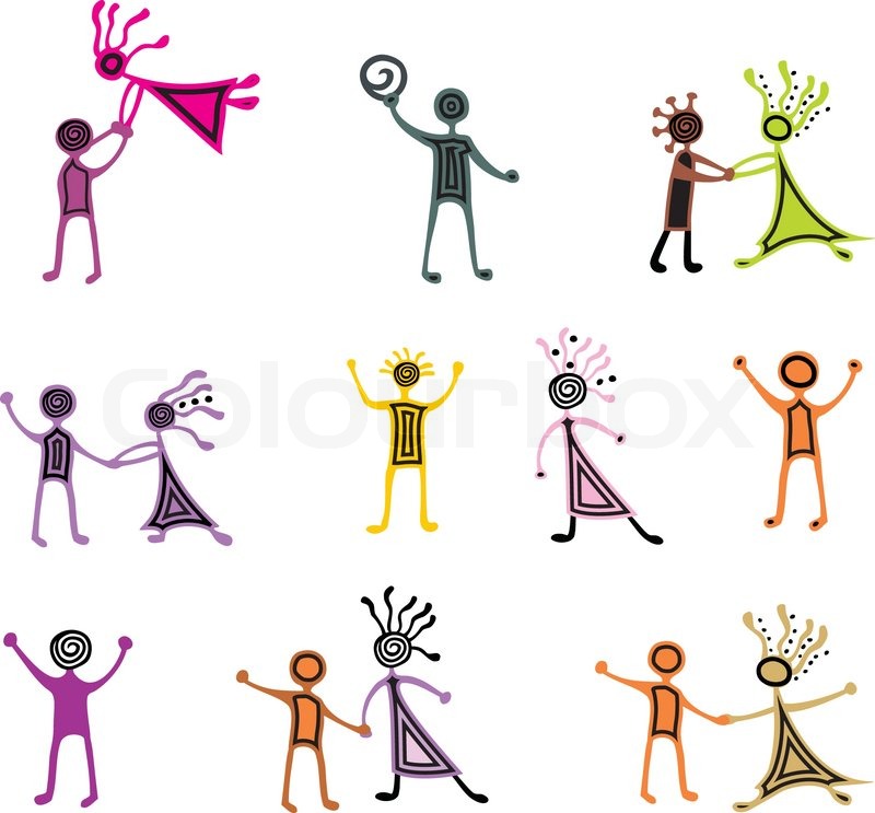 800x743 Drawing Pictograms Of Dancing People Stock Vector Colourbox - Dancing People Drawing