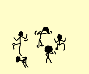 300x250 Dancing People Drawing - Dancing People Drawing